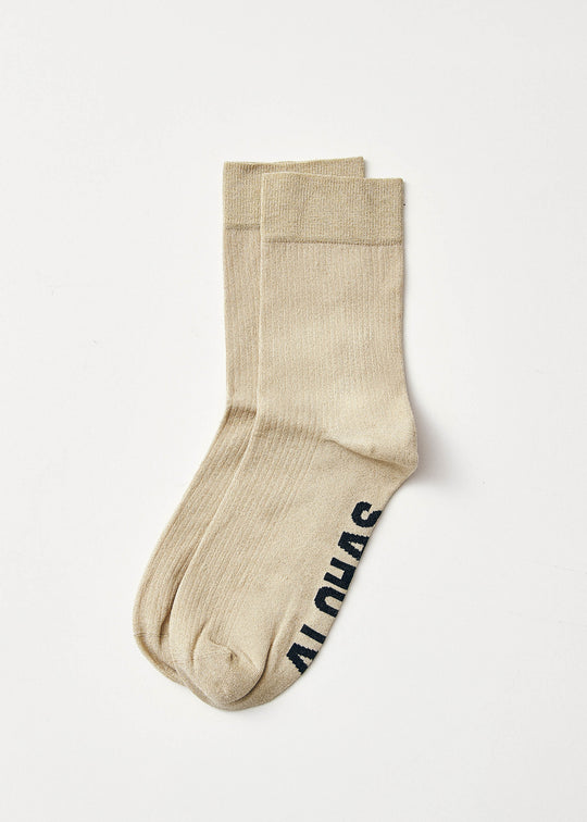 Ava Shimmer Gold Socks