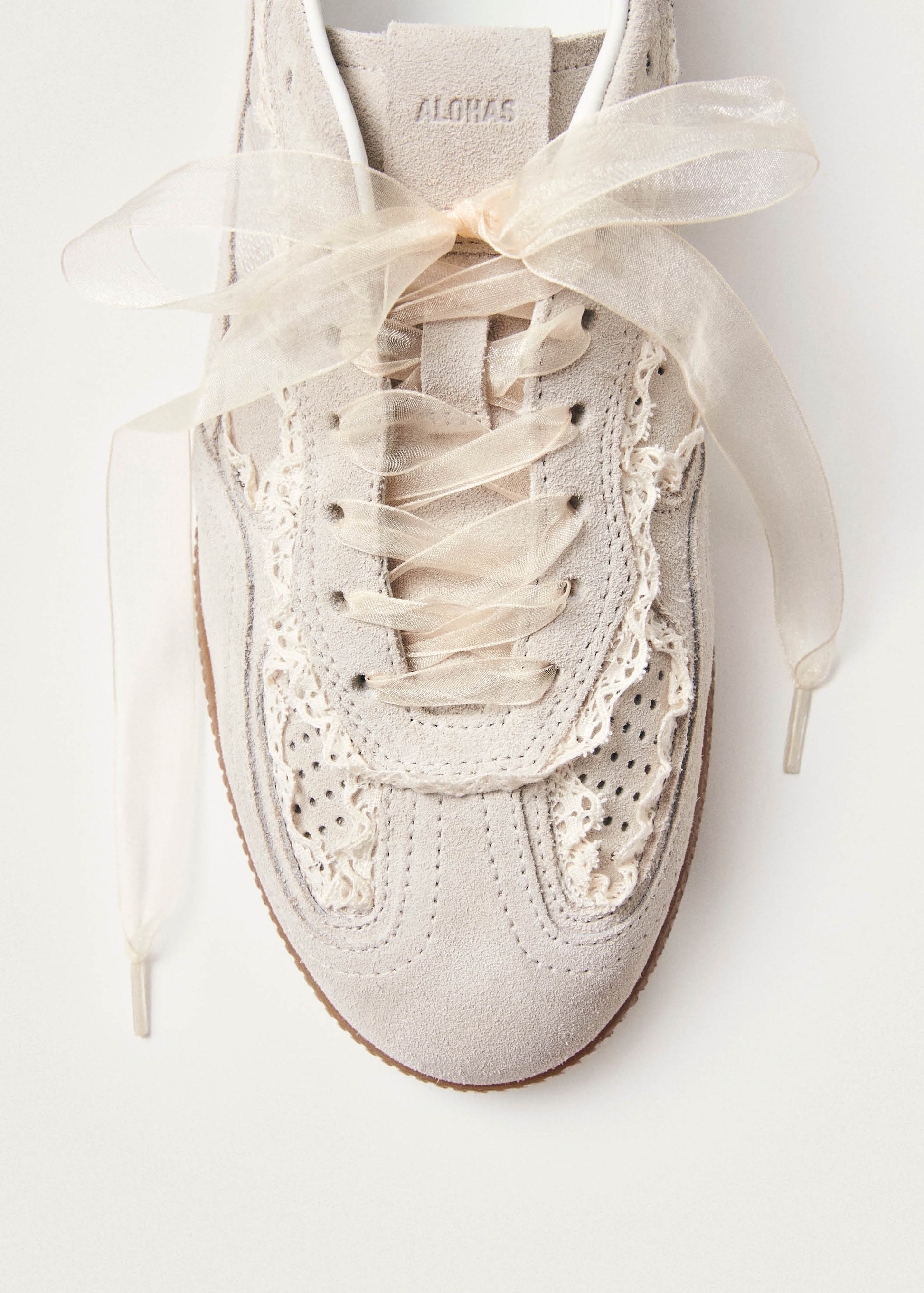 Crochet Cream Leather Sneakers ALOHAS