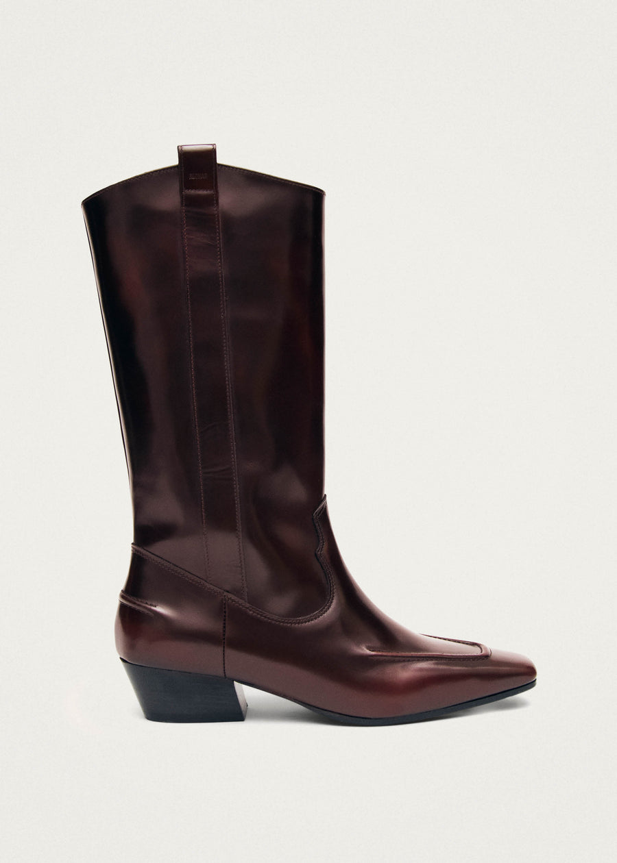 Chase Brushed Burgundy Leather Boots