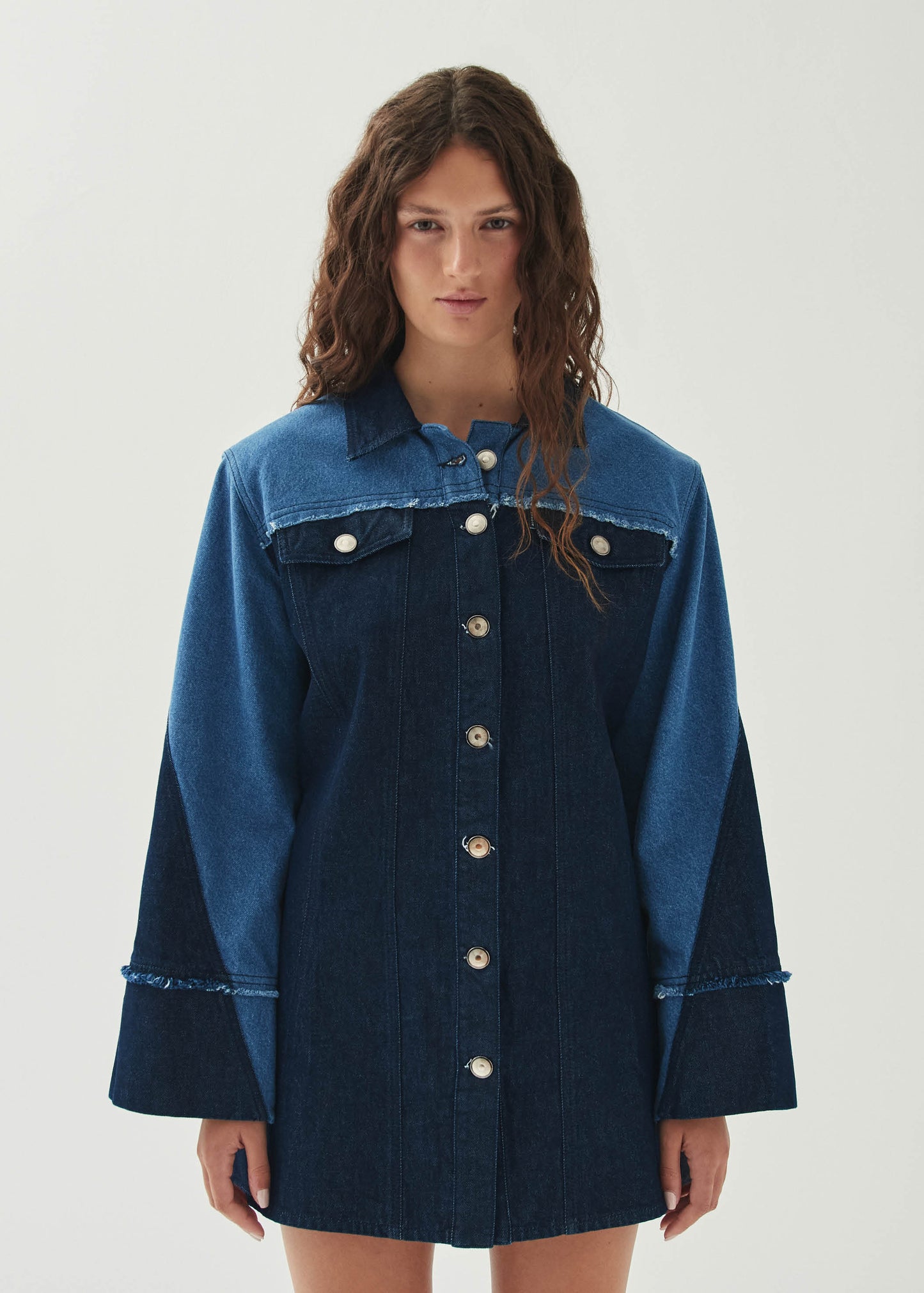 Veden Bicolor Indigo Denim Dress