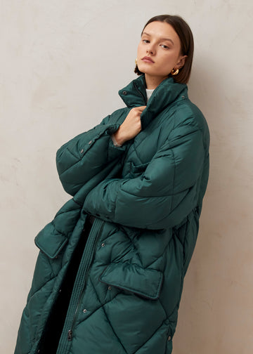 Wallis green padded coat sales