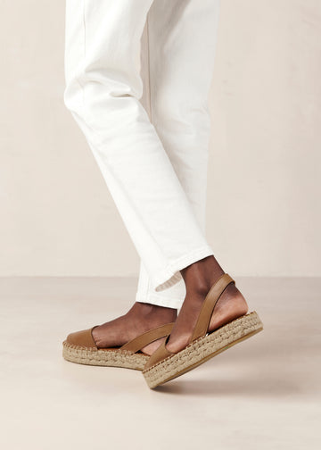 Ibizas Brown Leather Espadrilles ALOHAS