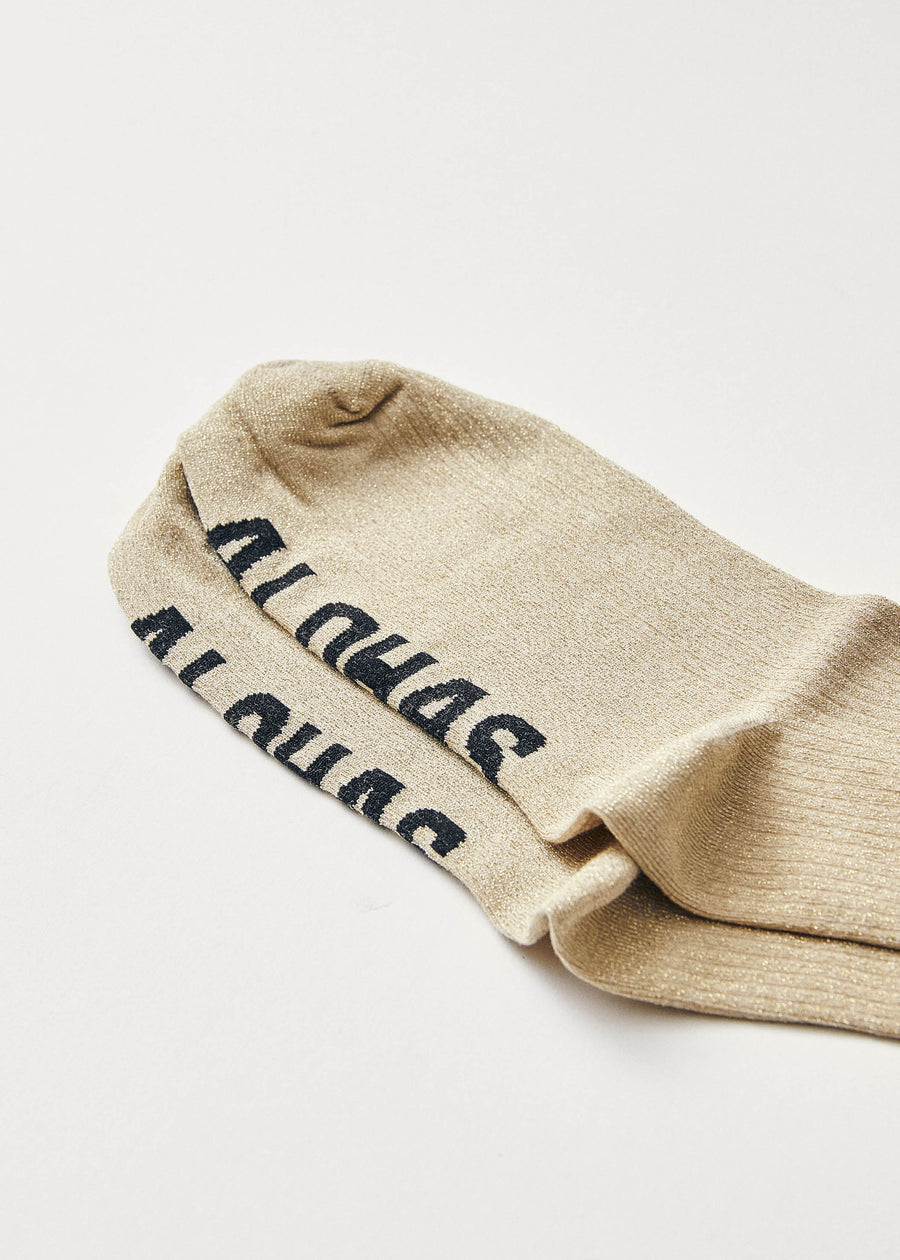 Ava Shimmer Gold Socks