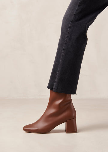 Watercolor Brown Vegan Leather Boots ALOHAS