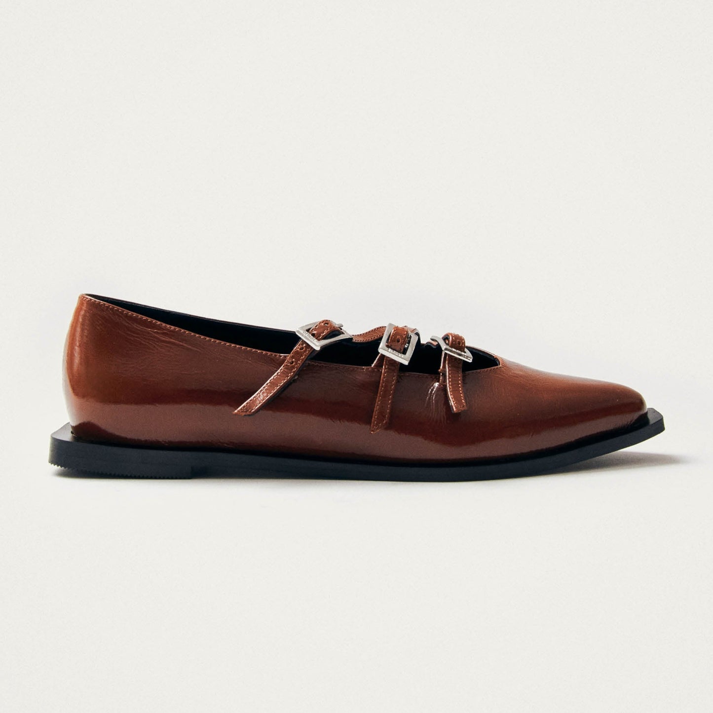 Jive Onix Brown Leather Ballet Flats