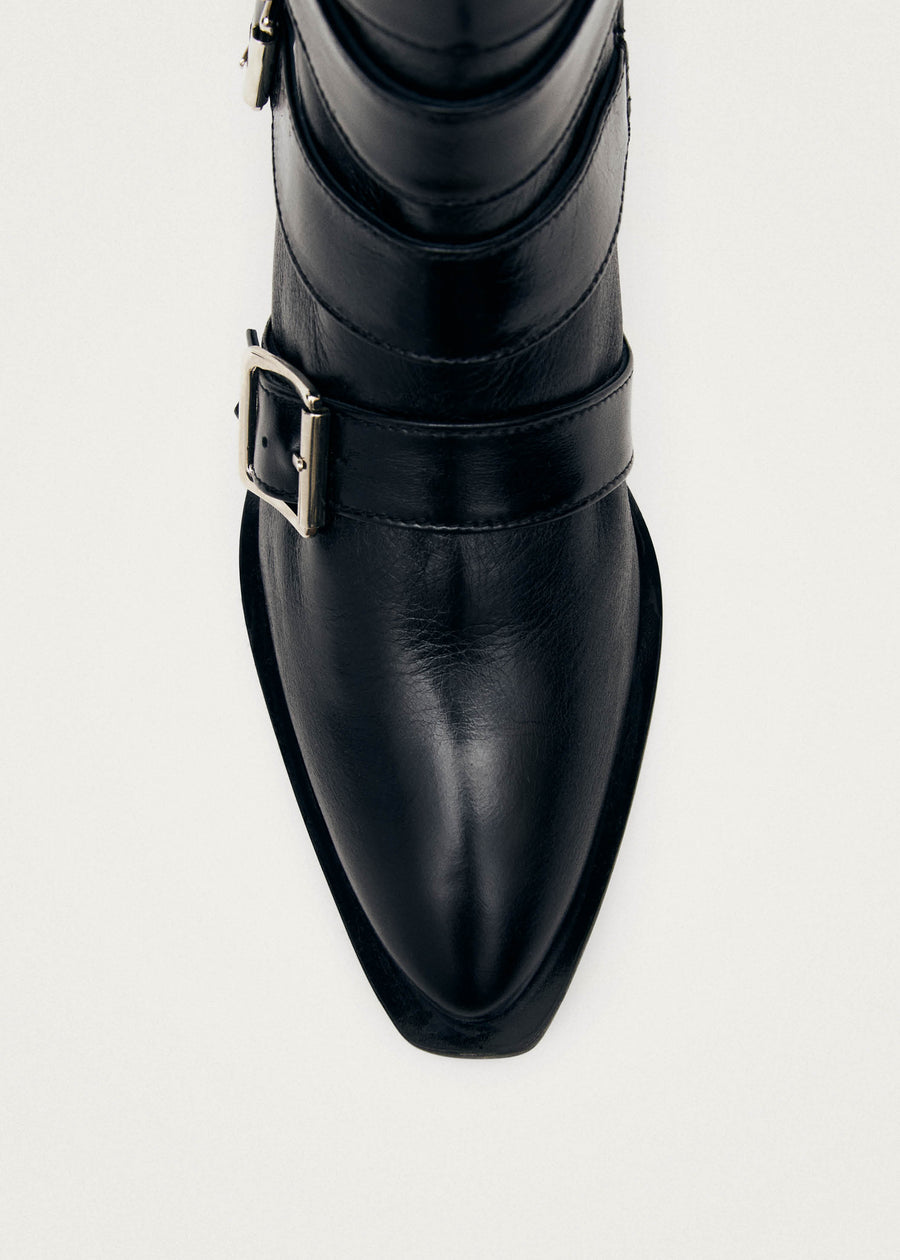 Eras Black Leather Ankle Boots