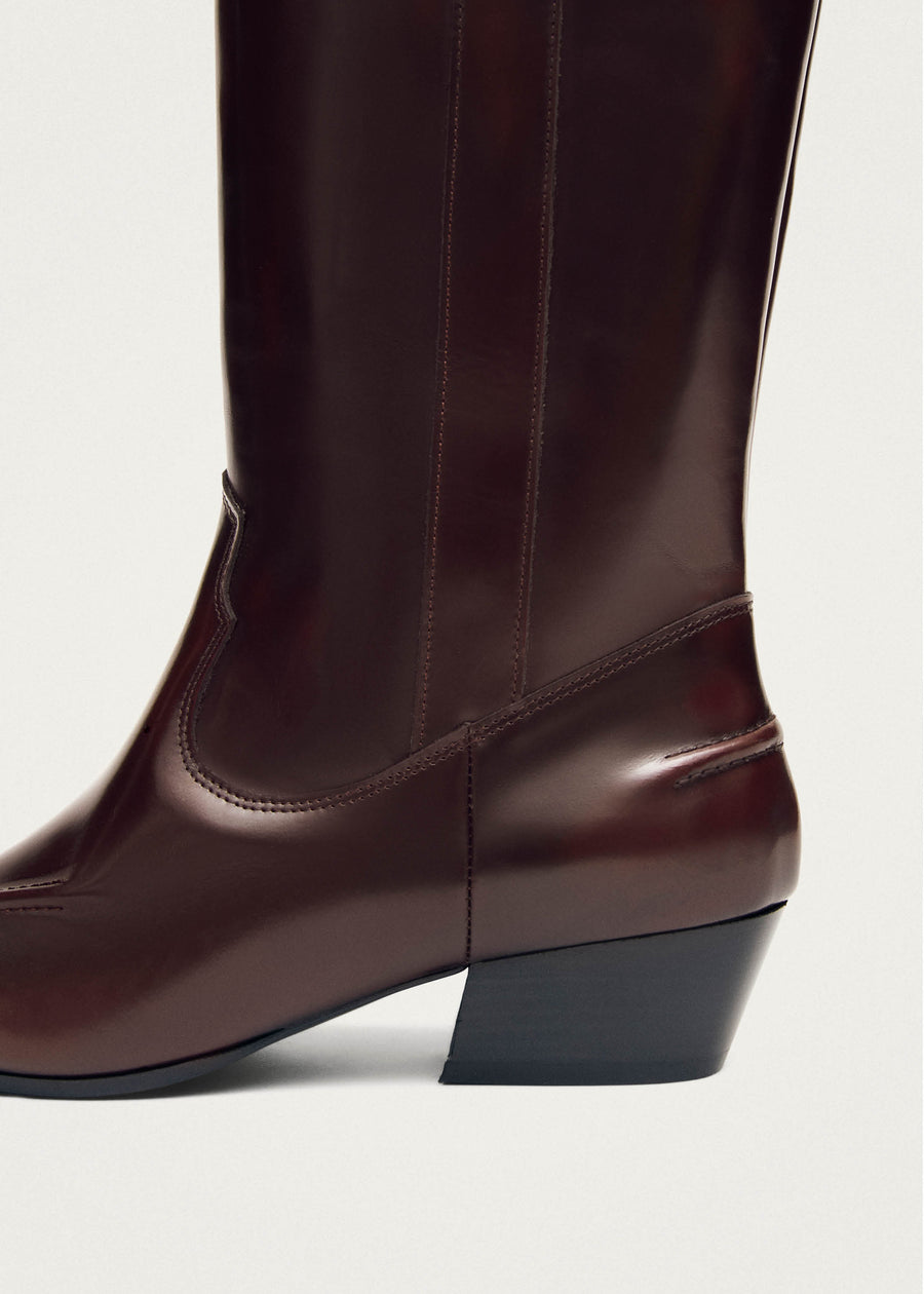 Chase Brushed Burgundy Leather Boots