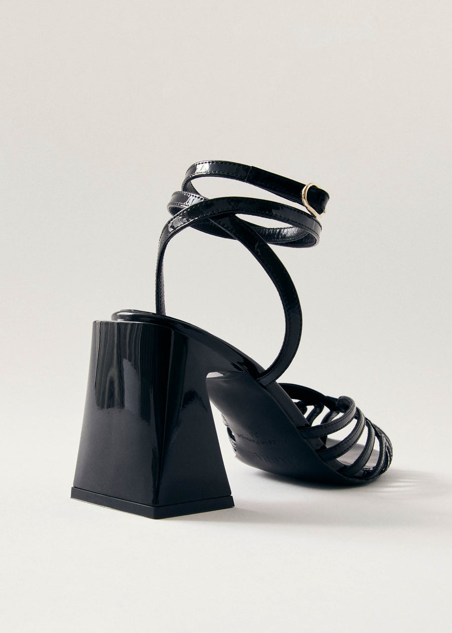Jessa Onix Black Leather Sandals