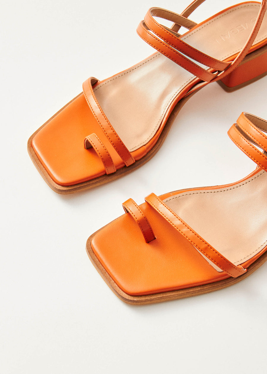 Marlowe Orange Vegan Leather Sandals