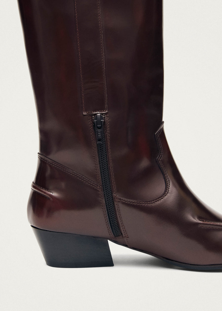 Chase Brushed Burgundy Leather Boots