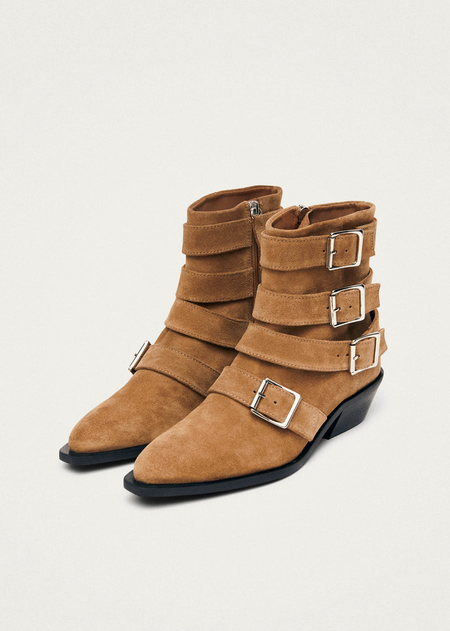 Eras Suede Tan Leather Ankle Boots