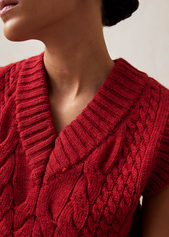 Cosy Red Tricot Vest