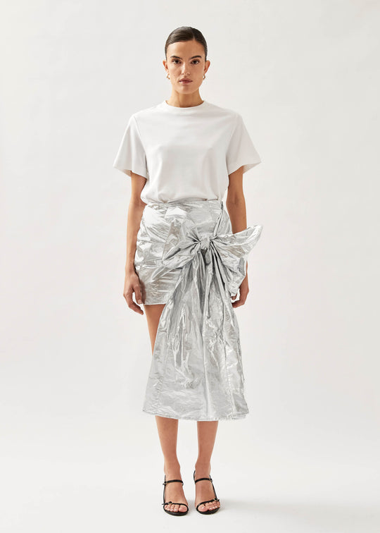 Lien Shimmer Silver Skirt