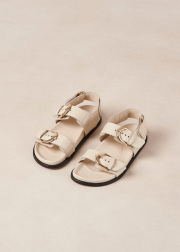 Leone Alli Cream Double Strap Sandals ALOHAS