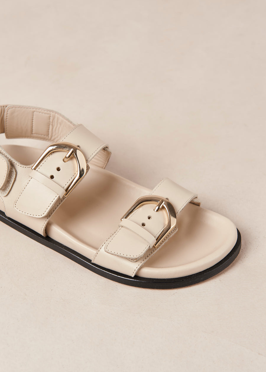 Leone Cream Leather Sandals