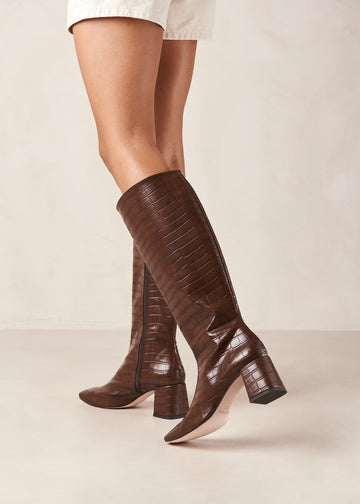 Chalk Alli Brown Vegan Leather Boots