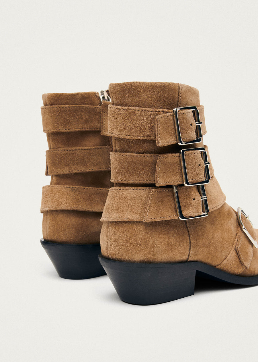 Eras Suede Tan Leather Ankle Boots