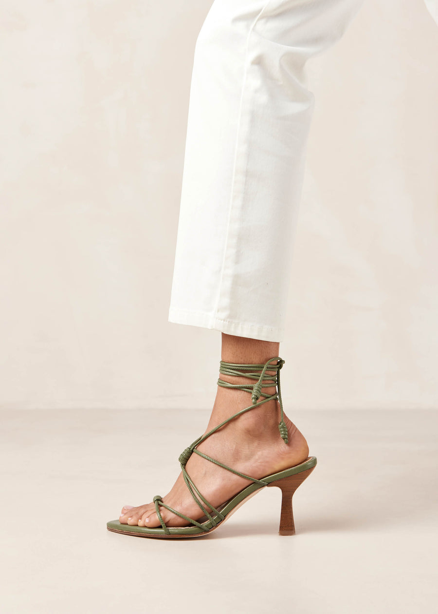 Belinda Green Leather Sandals