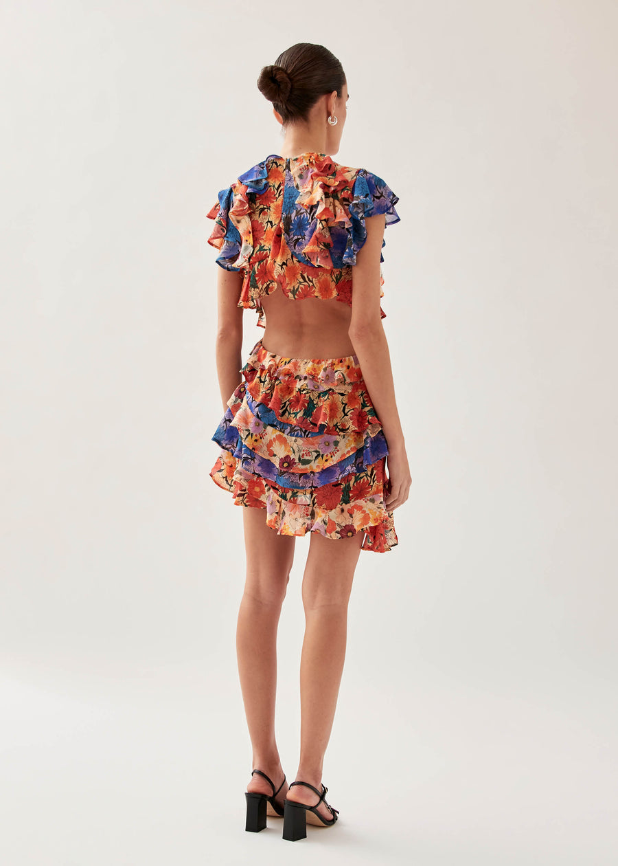 Lorette Print Floral Multicolor Mini Dress