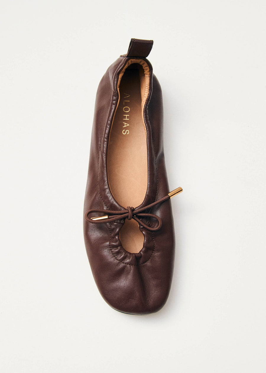 Rosalind Brown Leather Ballet Flats