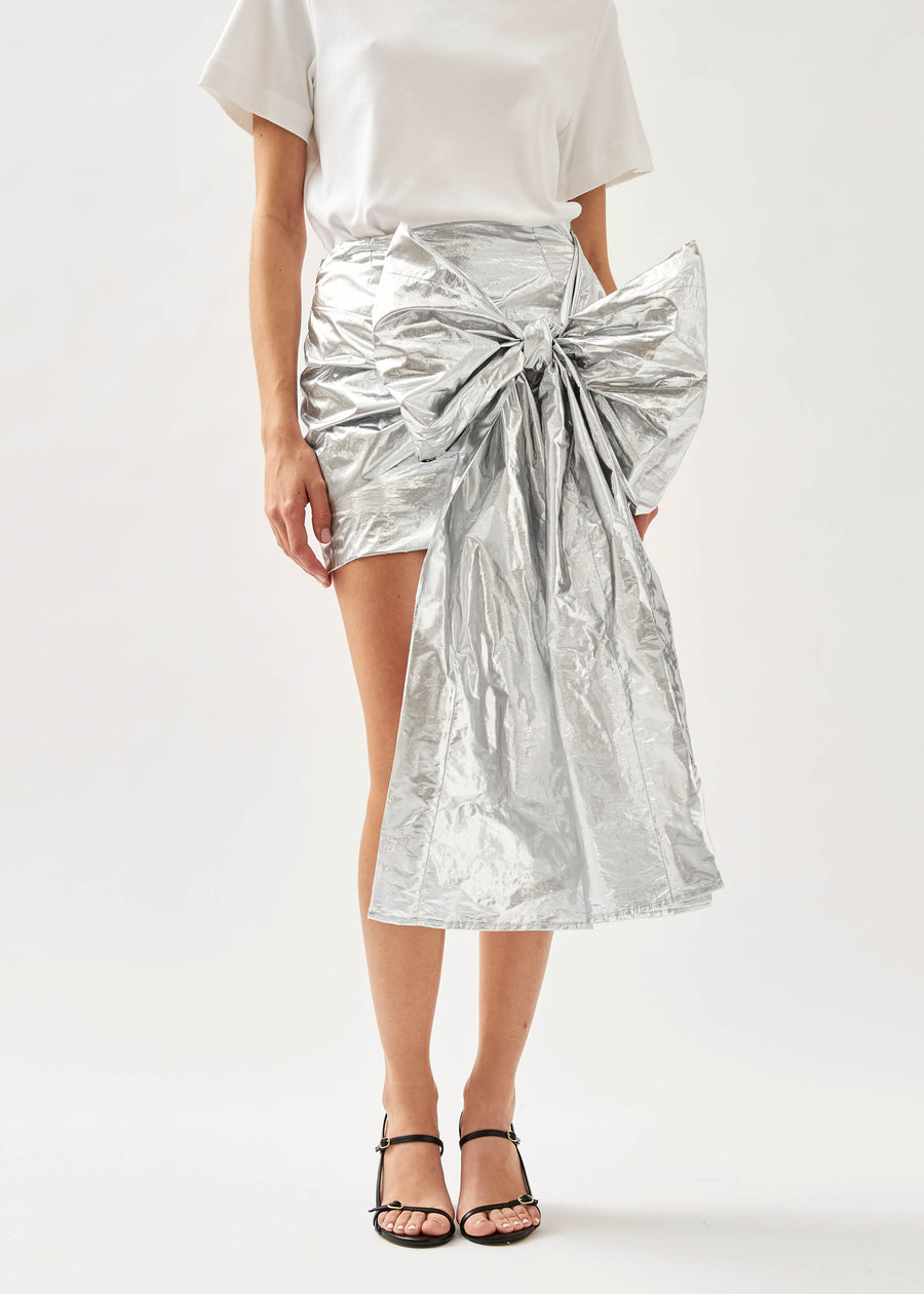 Lien Shimmer Silver Skirt
