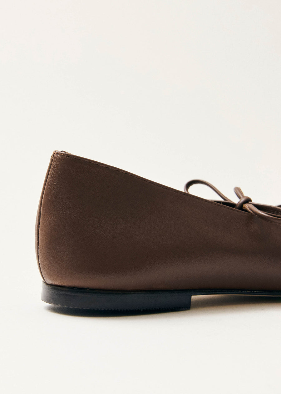 Sway Chestnut Brown Leather Ballet Flats