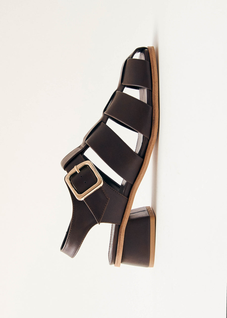 Leona Brown Vegan Leather Sandals