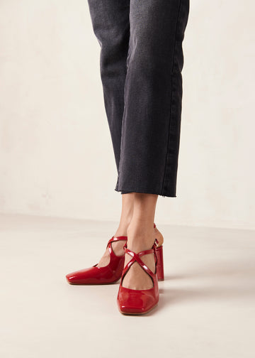 Reggie Onix Red Leather Pumps