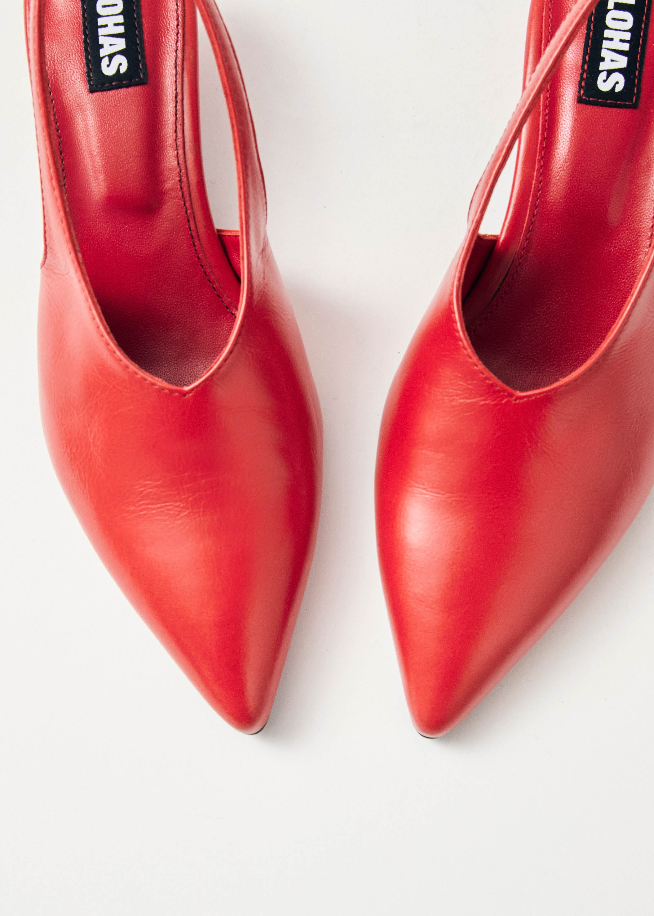 Red leather pumps top