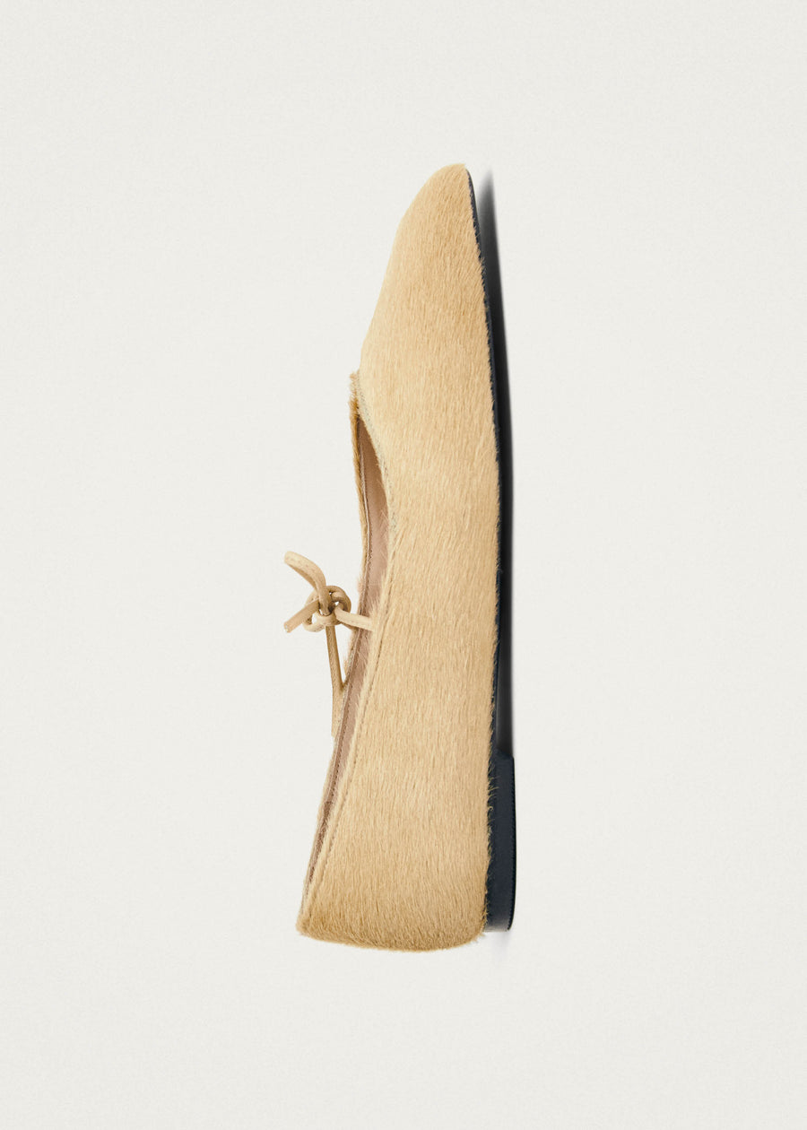 Sway Soft Beige Leather Ballet Flats