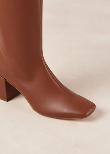 Chalk Brown Vegan Leather Boots ALOHAS