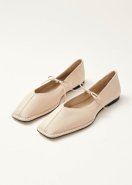 Sway Cream Leather Ballet Flats