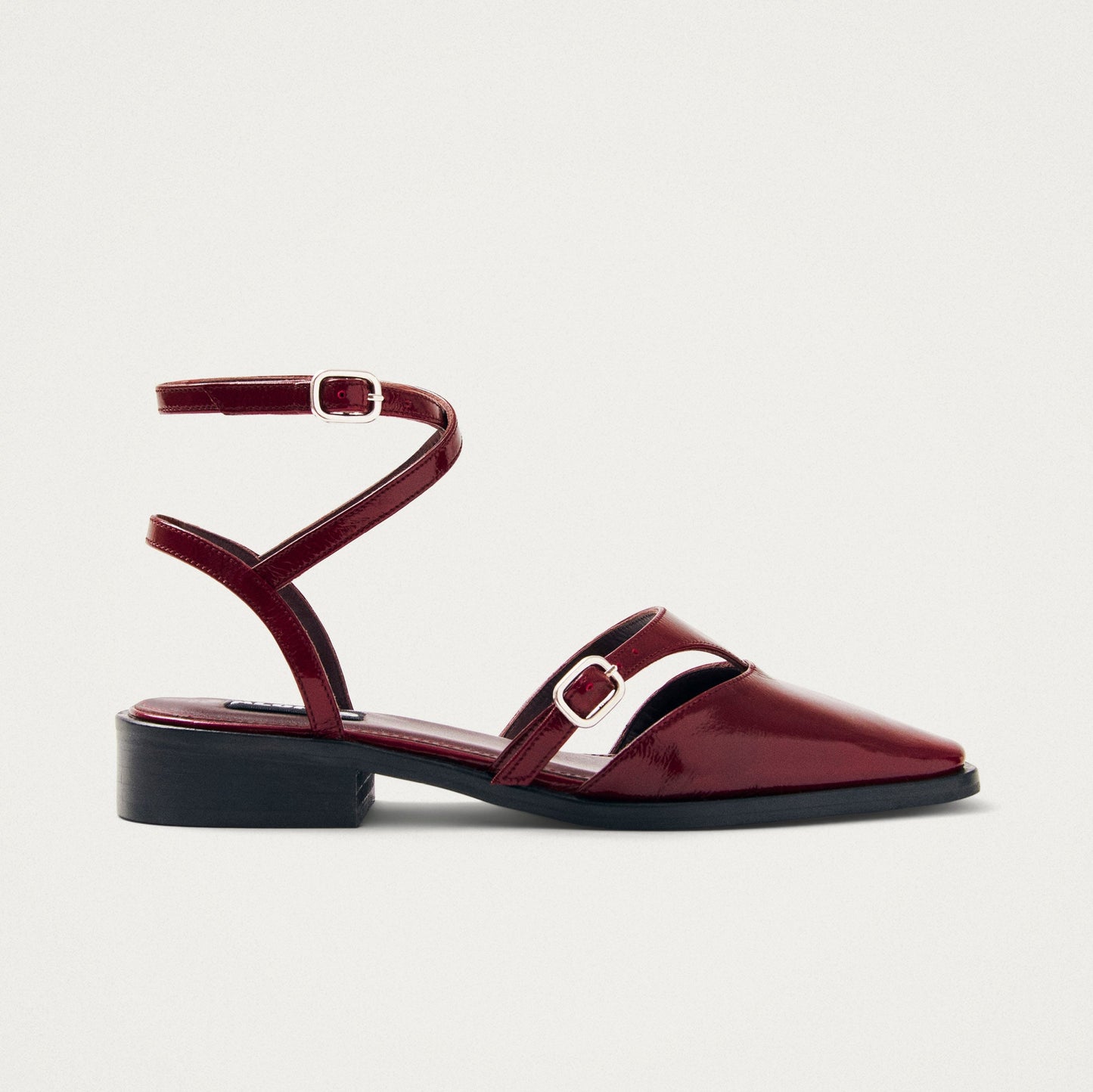 Aveline Ballerine in Pelle Bordeaux