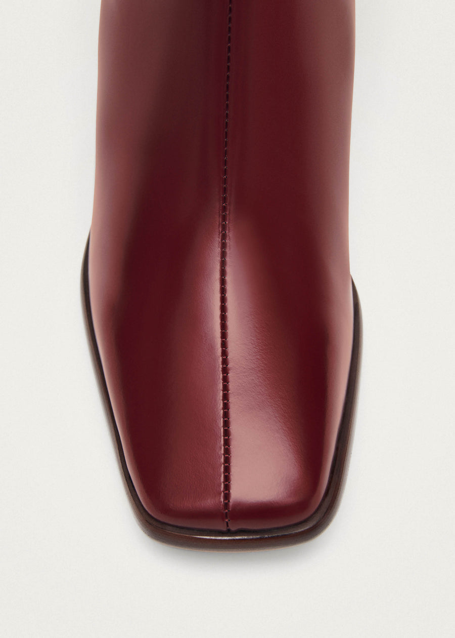 East Sleek Burgundy Leather Boots