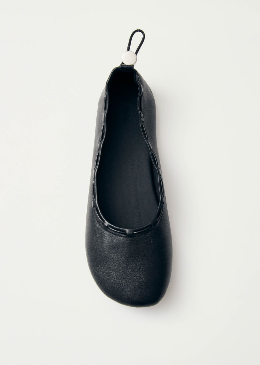 Gill Black Leather Ballet Flats