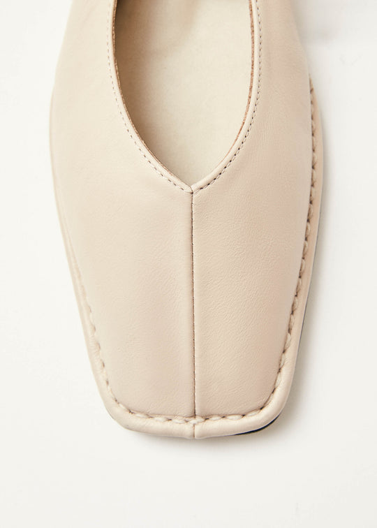 Sway Cream Leather Ballet Flats