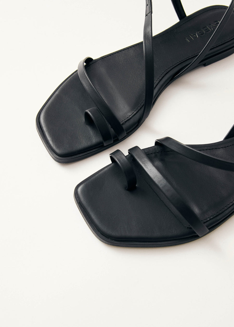 Sloane Black Vegan Leather Sandals