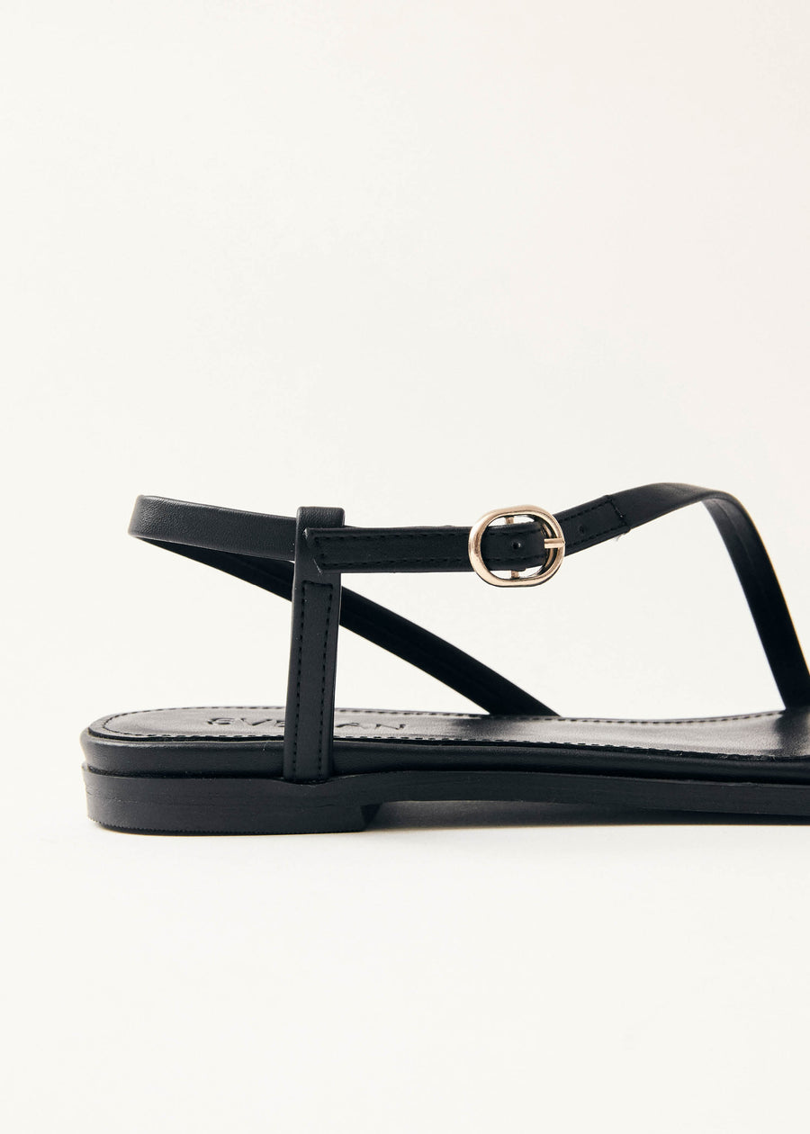 Sloane Black Vegan Leather Sandals