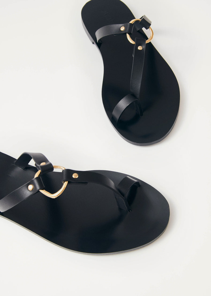 Jovie Black Leather Sandals