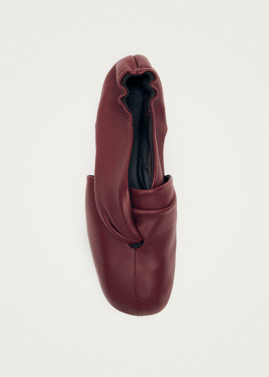 Alaula Burgundy Leather Ballet Flats