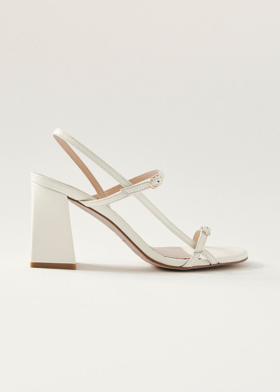 Elyn Cream Leather Sandals