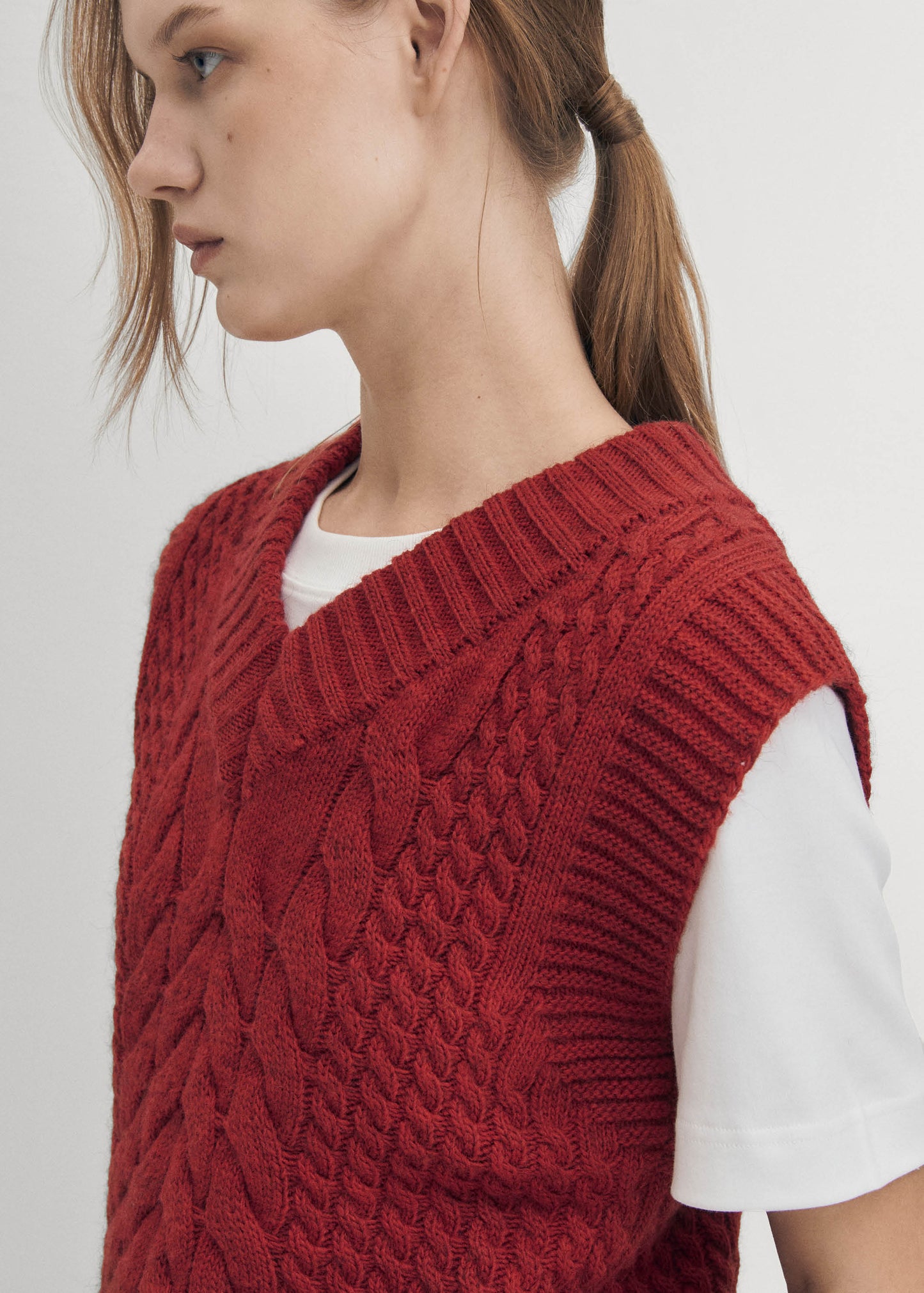 Cosy Gilet en Tricot Rouge