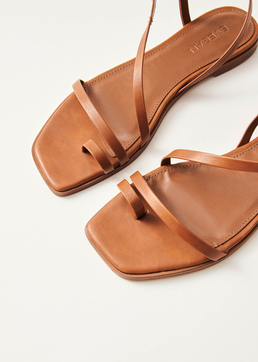 Sloane Brown Vegan Leather Sandals
