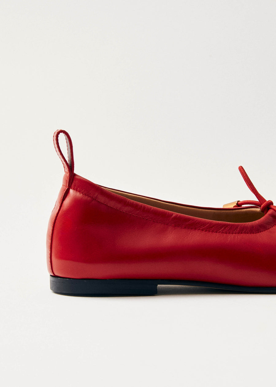 Rosalind Red Leather Ballet Flats