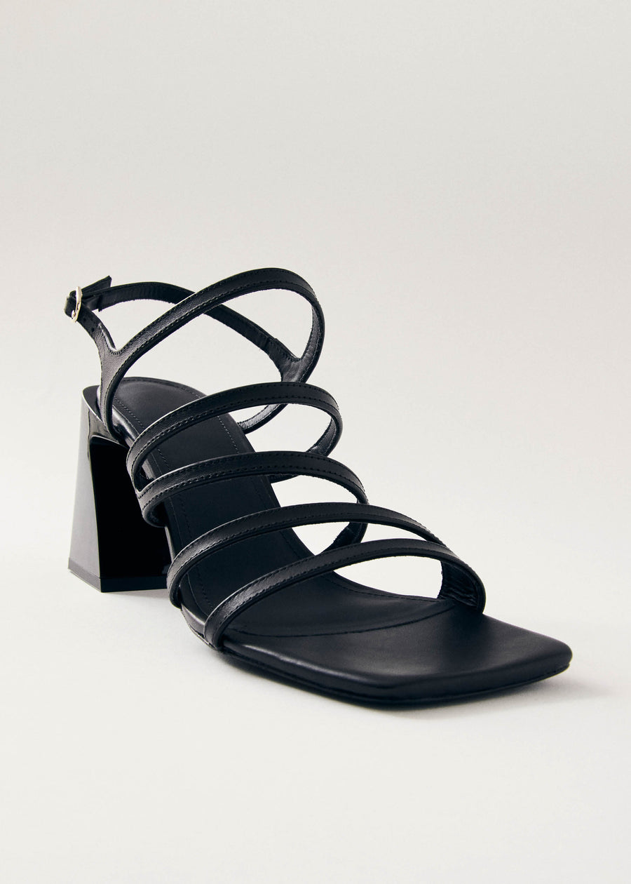 Aubrey Total Black Leather Sandals