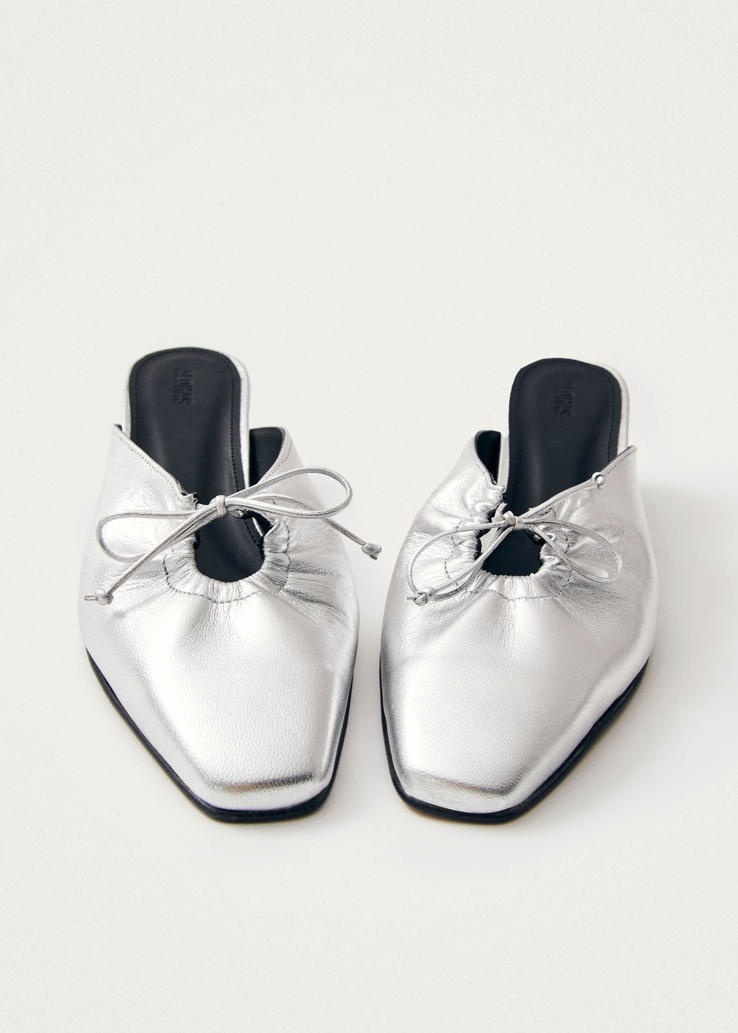 Amar Shimmer Silver Leather Mules