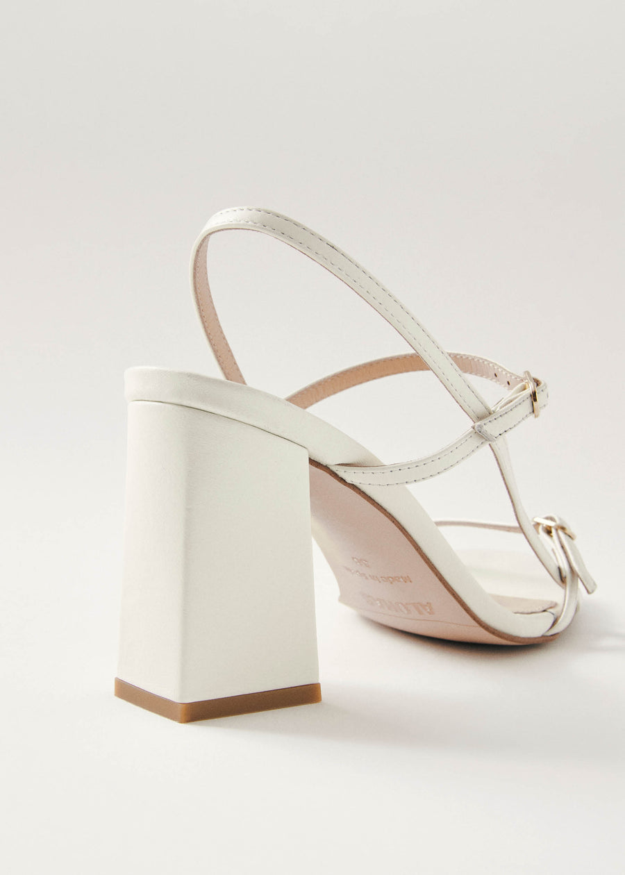 Elyn Cream Leather Sandals