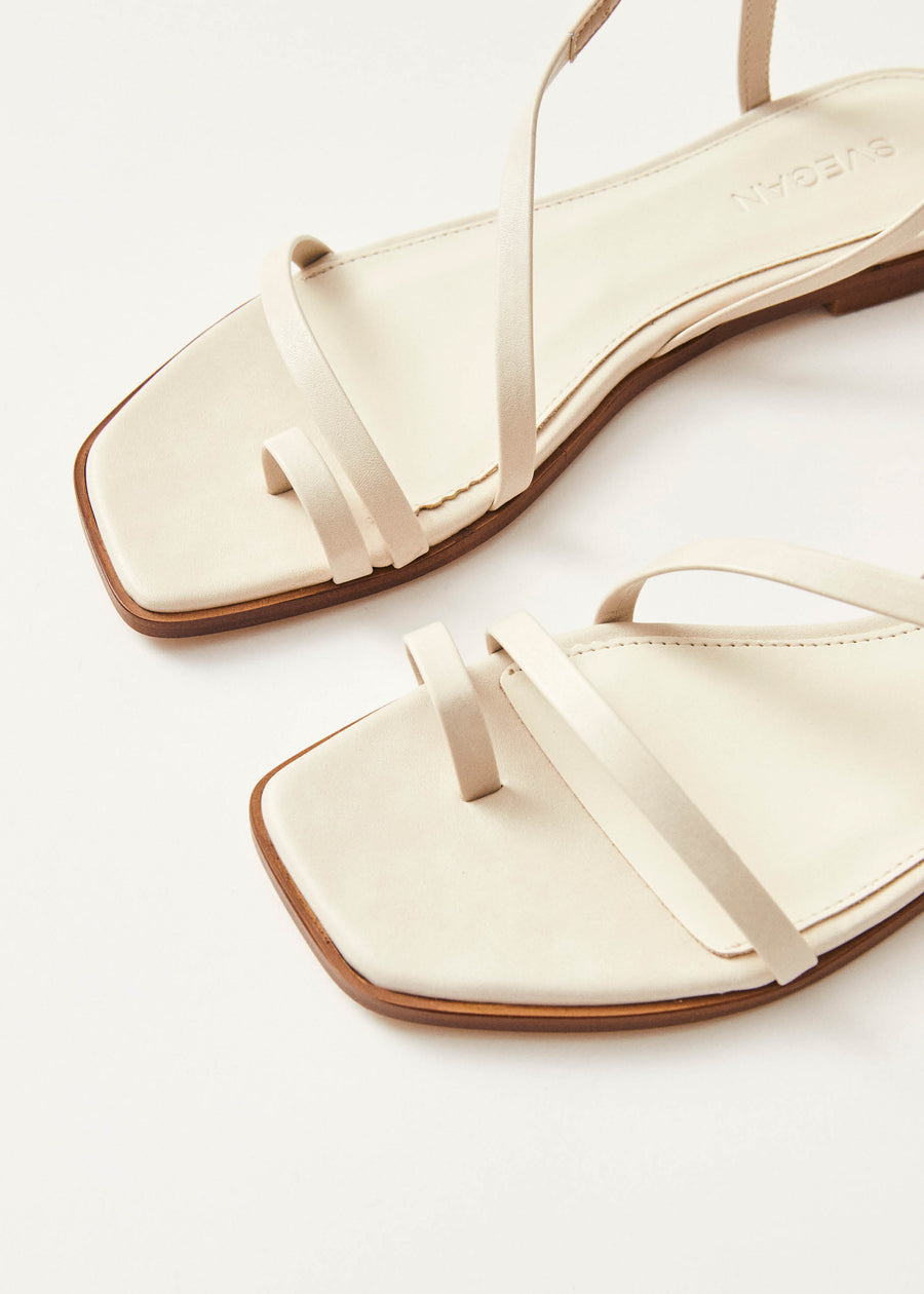 Sloane Cream Vegan Leather Sandals
