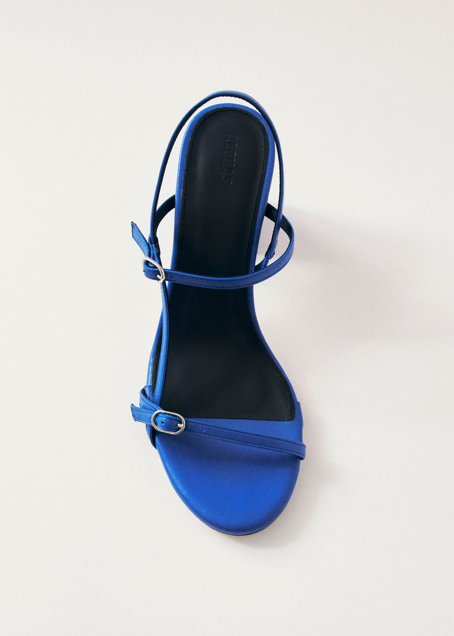 Elyn Blue Leather Sandals