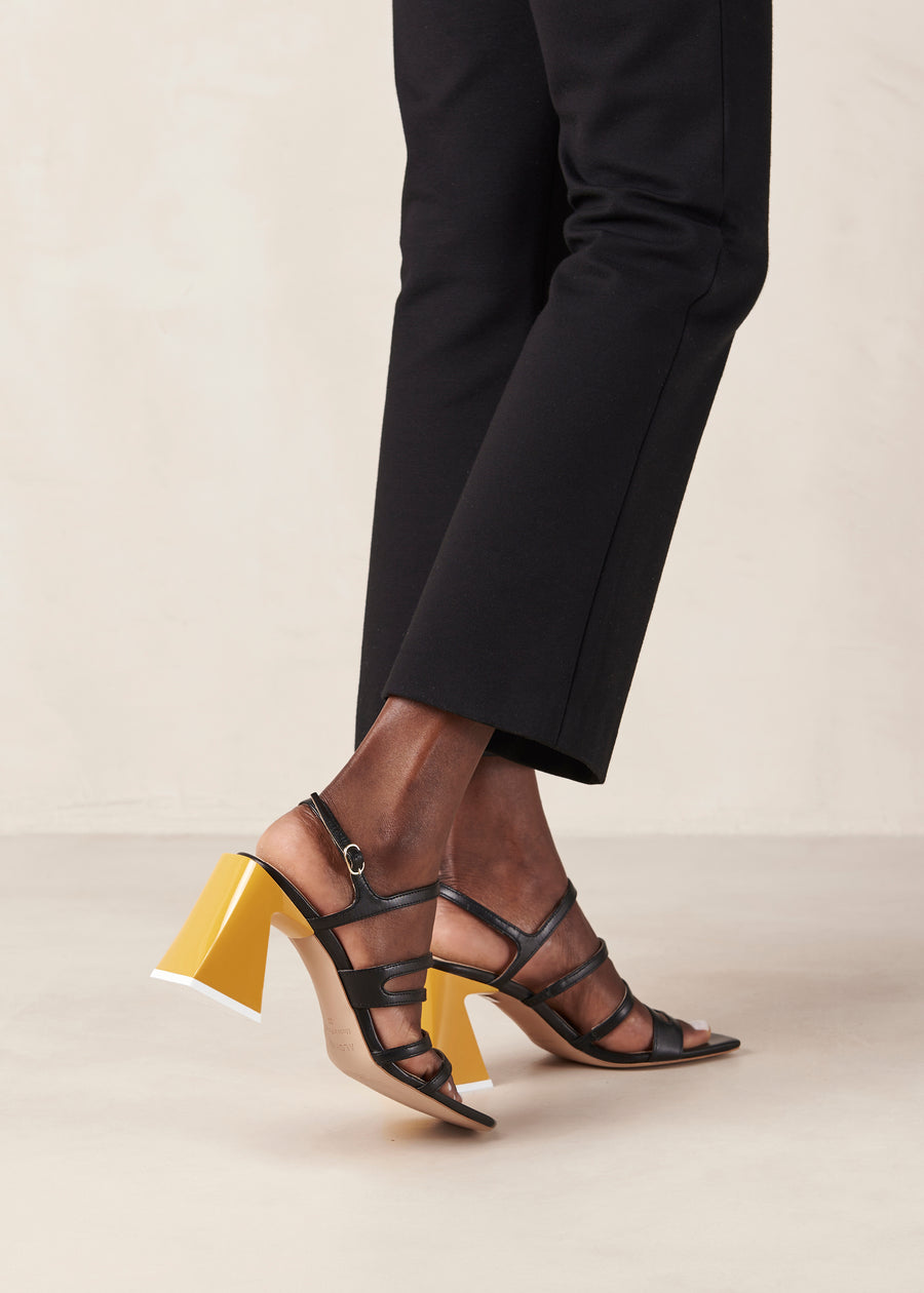 Aubrey Black Leather Sandals